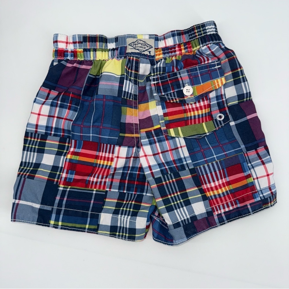 Baby GAP Toddler Boys Colorful Plaid Swim Trunks - Picture 2 of 3